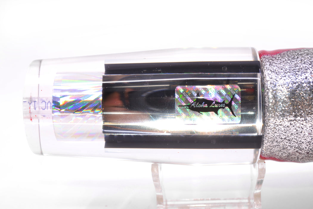 Aloha Lures Mirrored Silver Rainbow Starburst Sundowner 14" 11.5oz Skirted Red Aurora