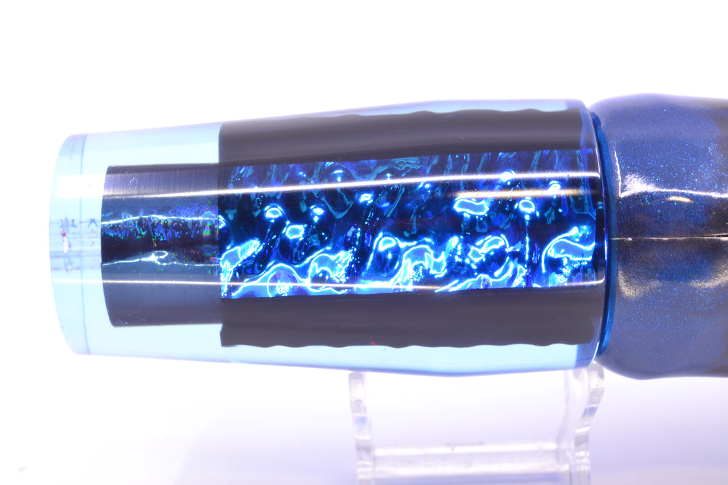 Aloha Lures Black Rainbow Blue Dichro Sundowner 14" 11.5oz FT Vinyl Blue Tiger