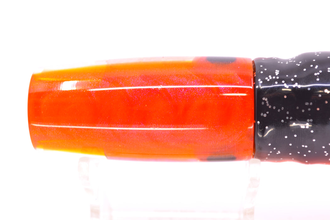 Big Reidee Orange MOP Orange Back 4-Hole Pusher 9" 6.6oz Skirted Black-Clear/Pink