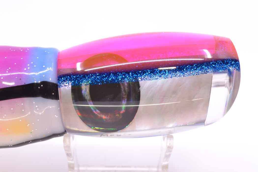 Moyes Lures White MOP Pink-Blue Back Taxi Eyes Large Argus 14" 10oz Skirted Gay Bob