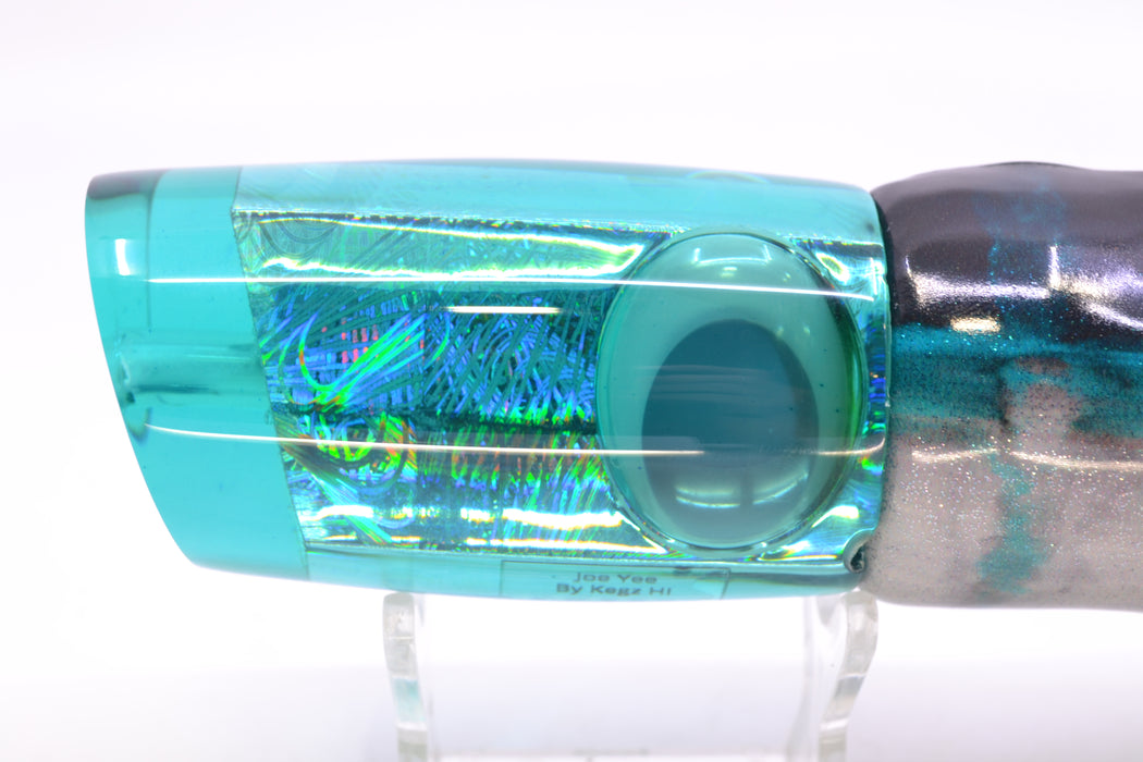 Joe Yee Lures by KEGZ Turquoise Rainbow Swirl Doll Eyes 501 12" 6.5oz Fire Tailz Vinyl