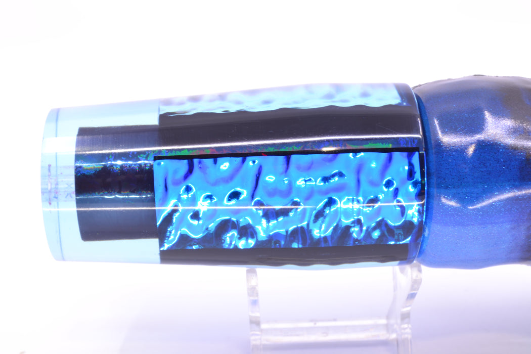 Aloha Lures Black Rainbow Blue Dichro Sundowner 14" 11.5oz FT Vinyl Blue Tiger