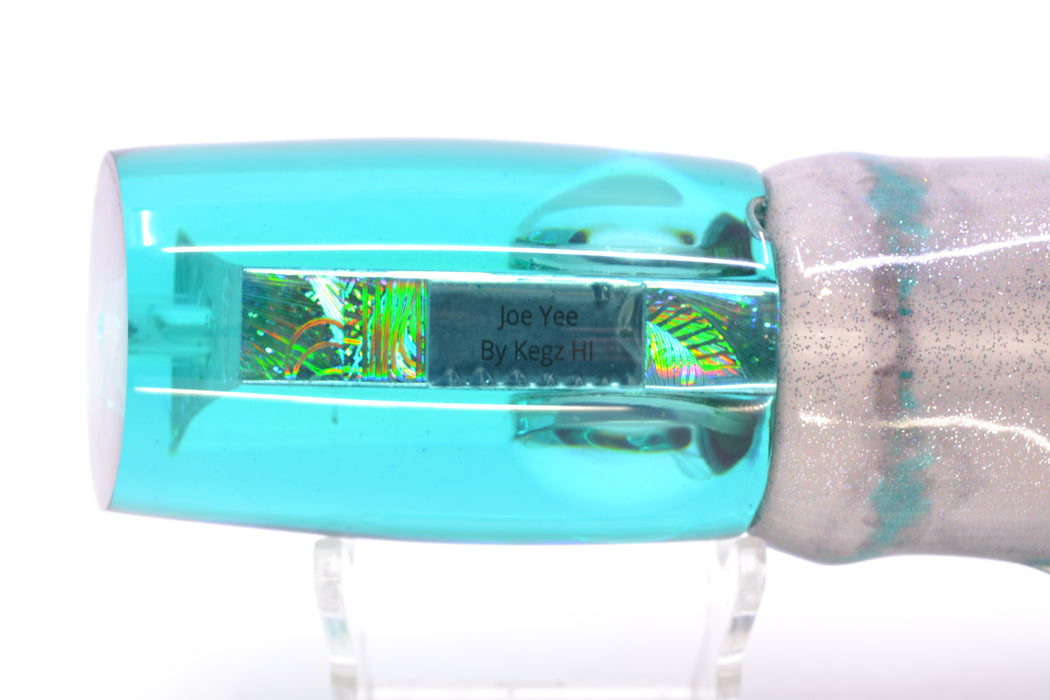 Joe Yee Lures by KEGZ Turquoise Rainbow Swirl Doll Eyes 501 12" 6.5oz Fire Tailz Vinyl