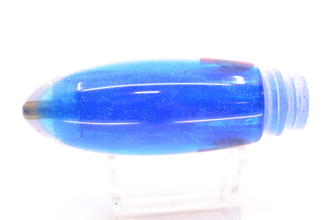 Coggin Lures White Pearl Glass Blue Back Black-Red Eyes Da Bomb Bullet 9" 6.7oz