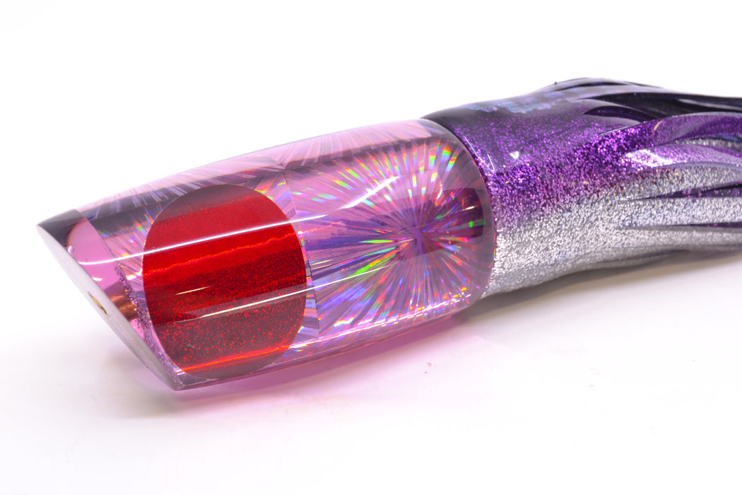 Koya Lures Purple Rainbow Starburst Red Eyes Medium Poi Dog 14" 11oz Skirted Purple Aurora
