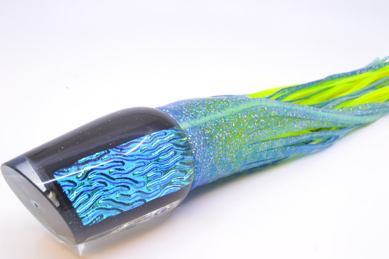 Marlin Magic Ice Blue-Akule Lava Black Magic Hibby 14" 11oz Skirted Blue Dots/Chartreuse