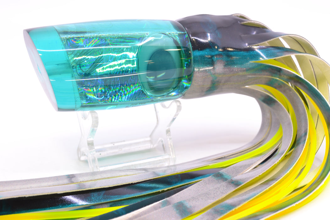 Joe Yee Lures by KEGZ Turquoise Rainbow Swirl Doll Eyes 501 12" 6.5oz Fire Tailz Vinyl