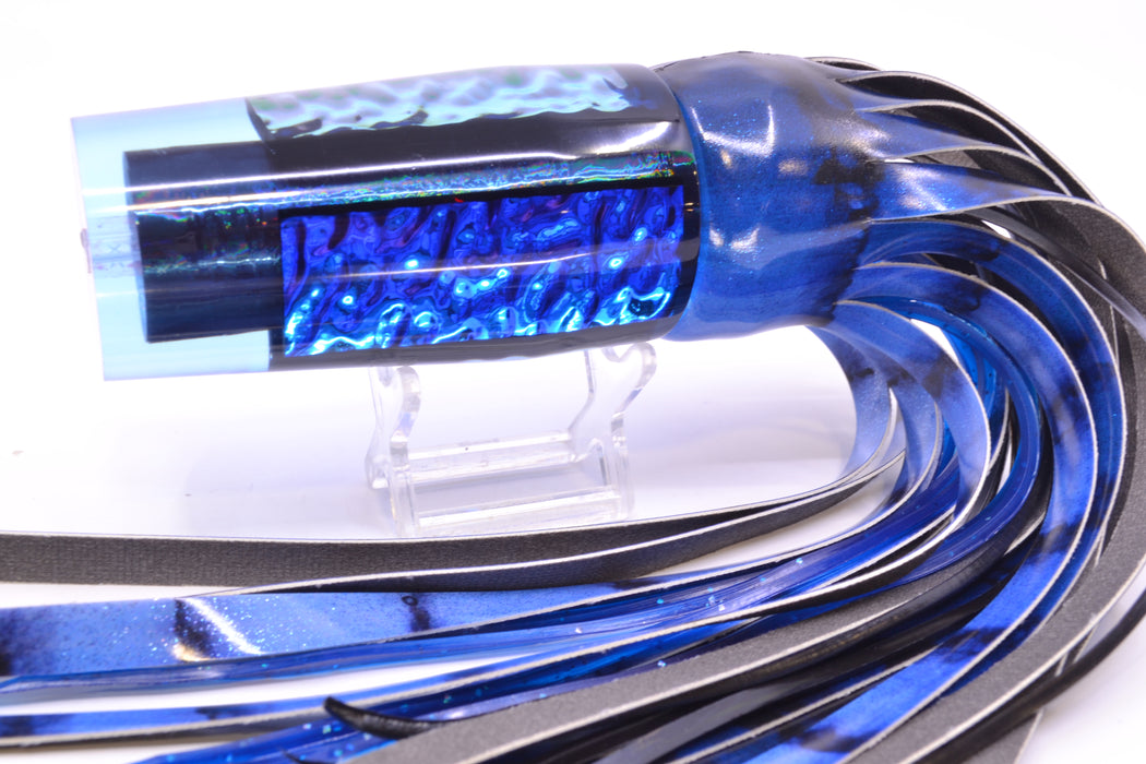 Aloha Lures Black Rainbow Blue Dichro Sundowner 14" 11.5oz FT Vinyl Blue Tiger