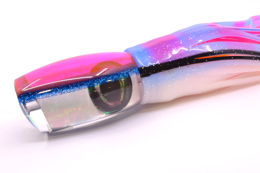 Moyes Lures White MOP Pink-Blue Back Taxi Eyes Large Argus 14" 10oz Skirted Gay Bob