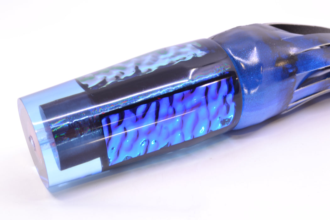 Aloha Lures Black Rainbow Blue Dichro Sundowner 14" 11.5oz FT Vinyl Blue Tiger