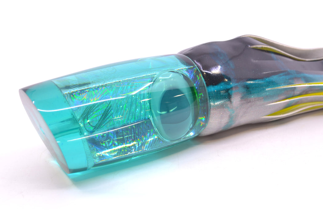 Joe Yee Lures by KEGZ Turquoise Rainbow Swirl Doll Eyes 501 12" 6.5oz Fire Tailz Vinyl