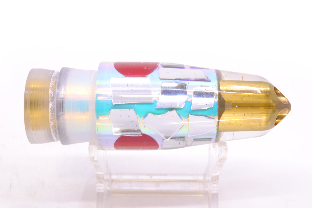 Tanigawa Lures Ice Rainbow Cracked Glass Red Eyes 2-Hole Bullet 9"+ 7.8oz