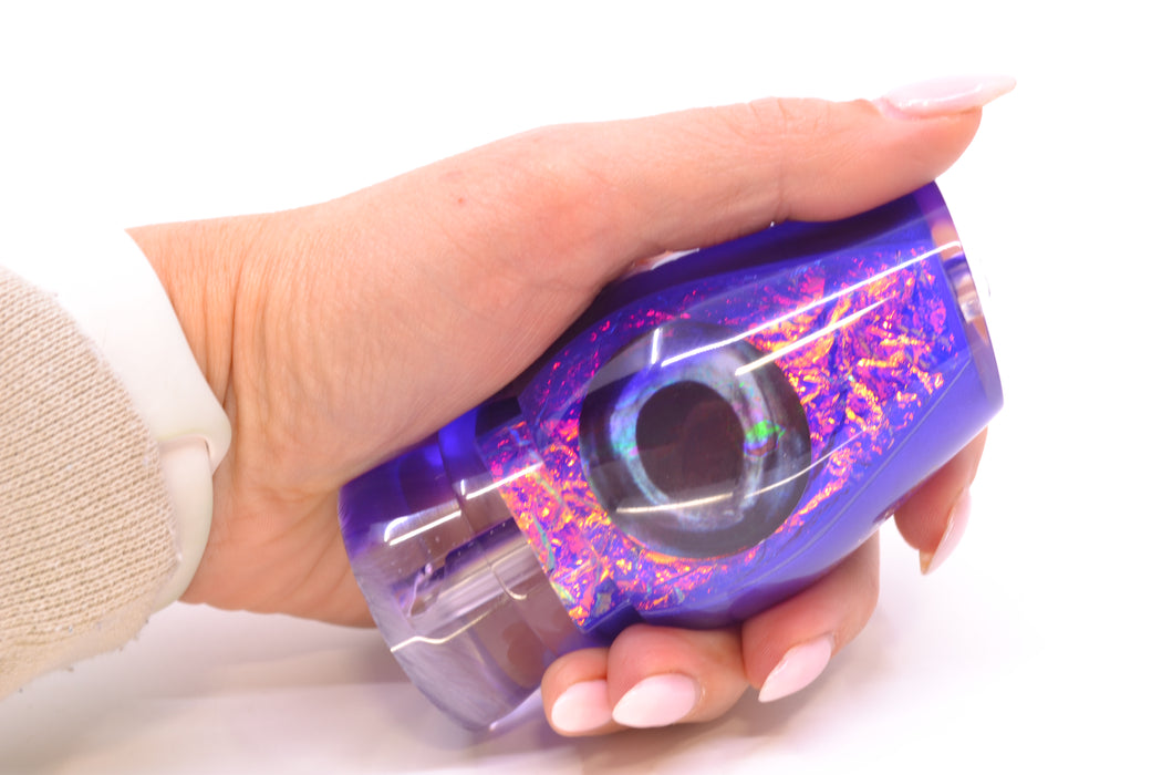 Moyes Lures Pink-Orange-Purple Dichro Purple Back Taxi Eyes Large Sumo 14" 8oz GZE