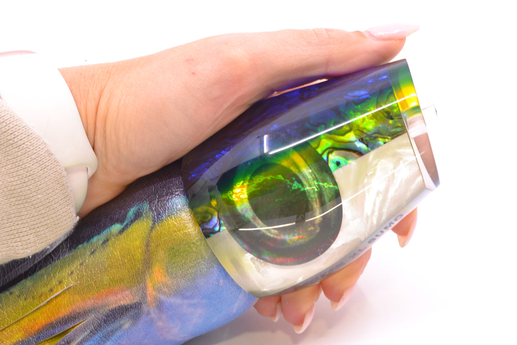 Moyes Lures Yellowfin Paua-MOP Blue-Yellow Back XL Sumo 16" 16.4oz ALV Vinyl Yellowfin GZE