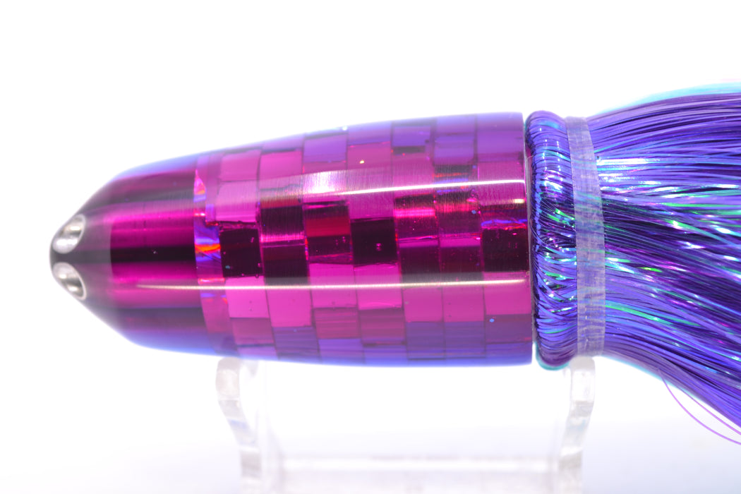 Ali'i Kai Lures Blue Mirrored Fuchsia Back Disco Ball Six Shooter 9" 6oz Strobez Purple-Blue