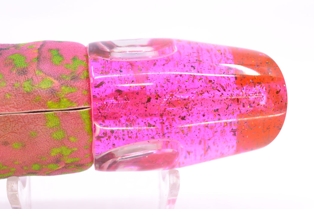Joe Yee Lures by KEGZ Transparent Pink Rainbow Flake Doll Eyes Apollo 12" 4.6oz ALV Vinyl