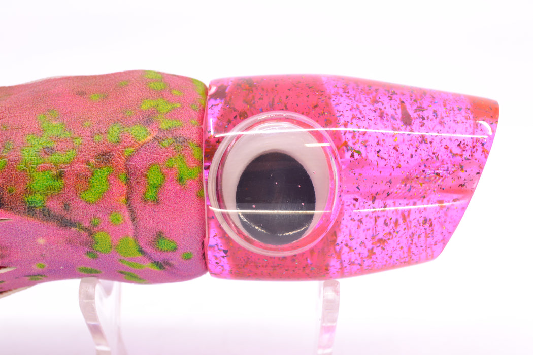 Joe Yee Lures by KEGZ Transparent Pink Rainbow Flake Doll Eyes Apollo 12" 4.6oz ALV Vinyl