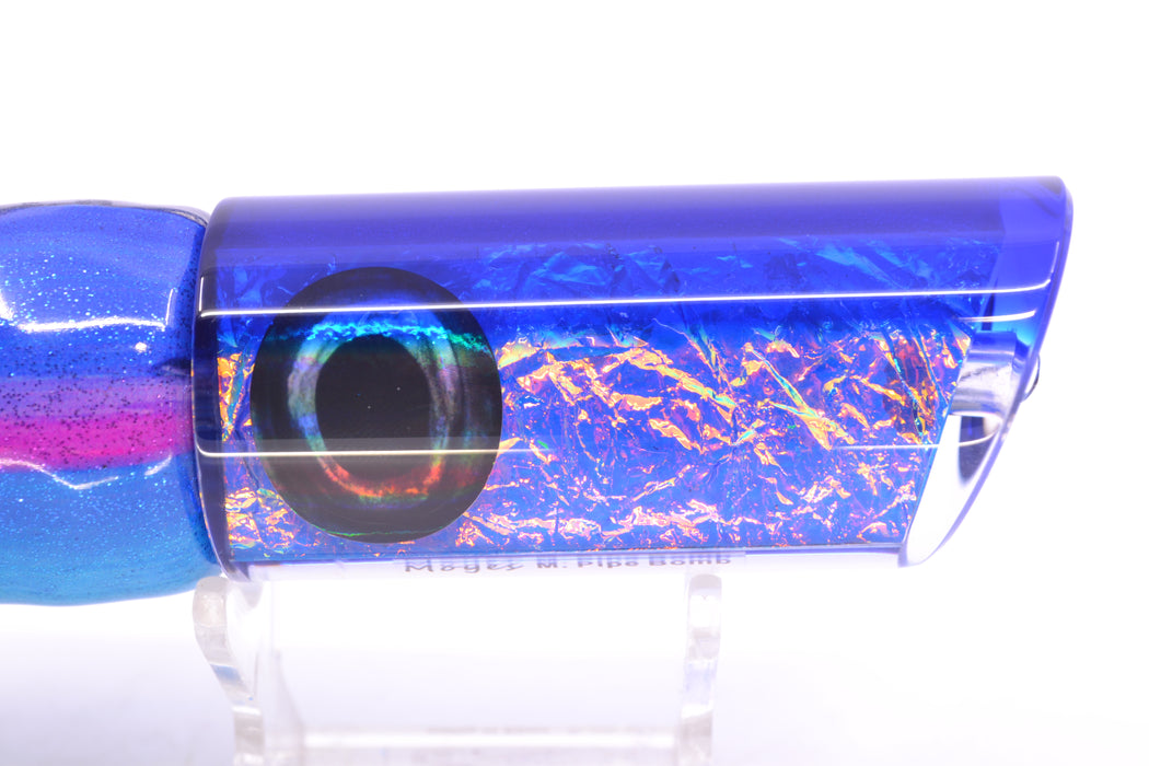 Moyes Lures Blue-Pink Dichro Blue Back Medium Pipe Bomb 12" 7.5oz FT Vinyl Blue Dream