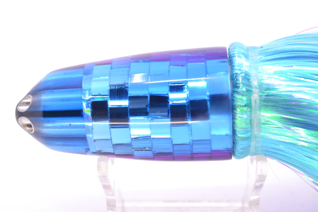 Ali'i Kai Lures Blue Mirrored Fuchsia Back Disco Ball Six Shooter 9" 6oz Strobez Purple-Blue