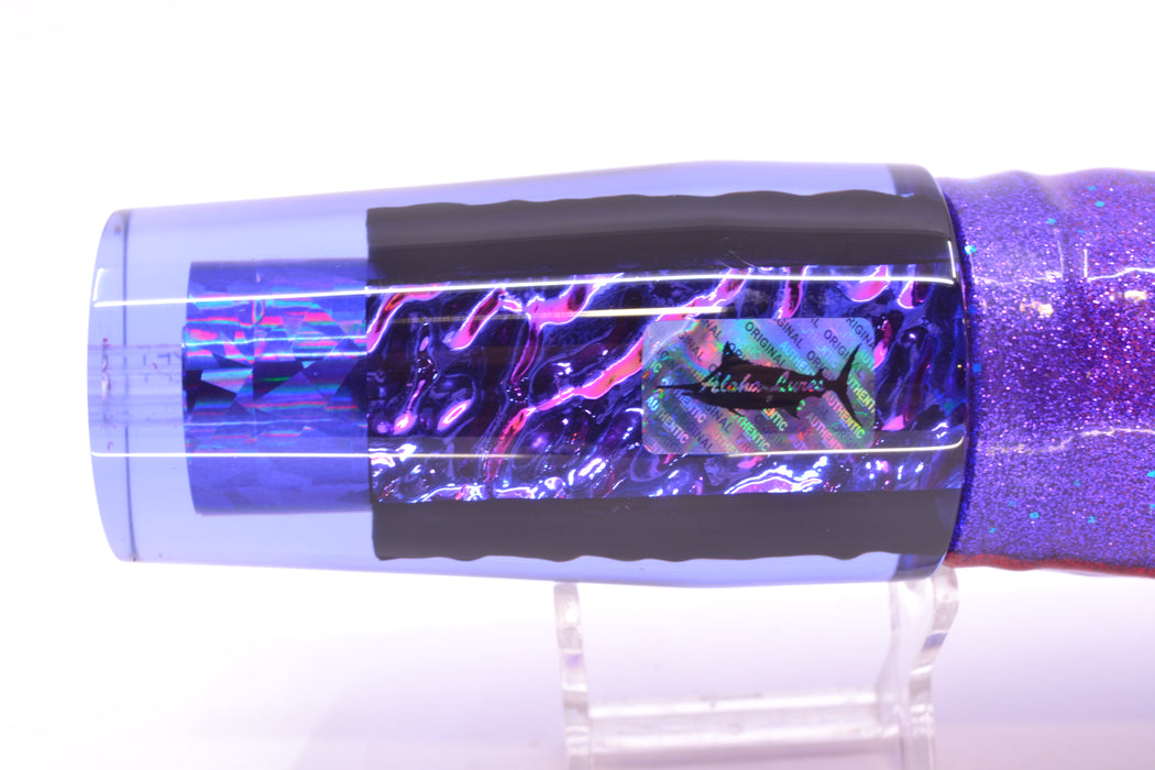 Aloha Lures Purple Rainbow Purple-Pink Dichro Sundowner 14" 11.5oz Skirted Purple