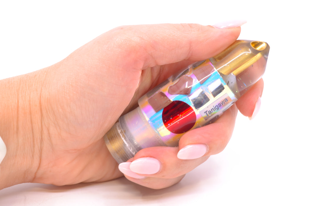 Tanigawa Lures Ice Rainbow Cracked Glass Red Eyes 2-Hole Bullet 9"+ 7.8oz