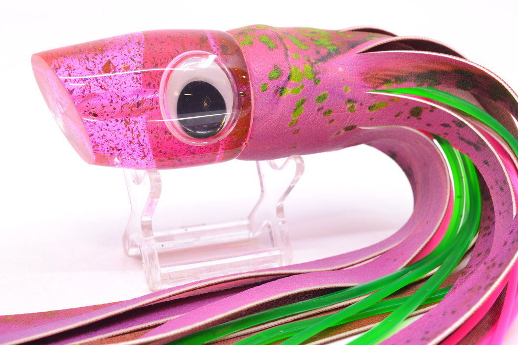 Joe Yee Lures by KEGZ Transparent Pink Rainbow Flake Doll Eyes Apollo 12" 4.6oz ALV Vinyl