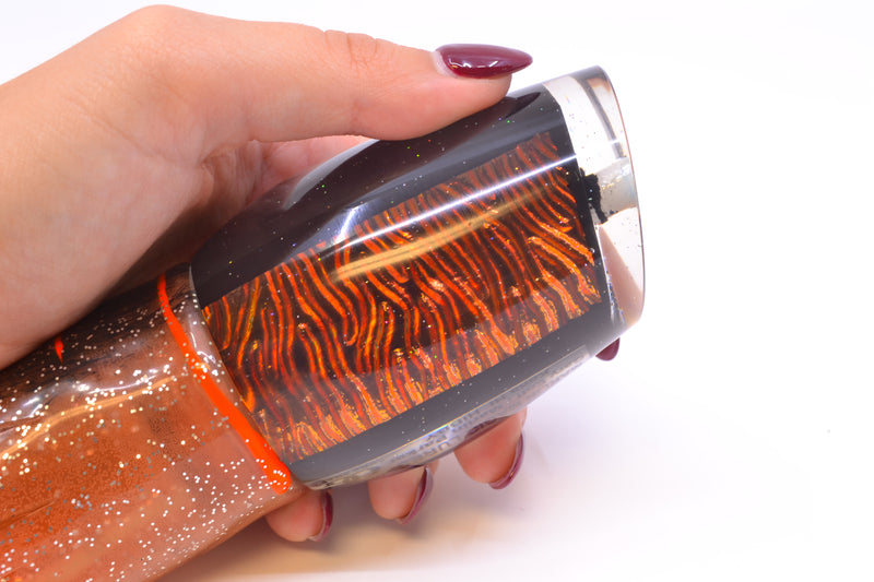 Marlin Magic Orange-Red Lava Black Magic Hibby 14" 11oz Skirted Root Beer-Petrolero