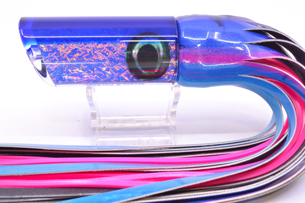 Moyes Lures Blue-Pink Dichro Blue Back Medium Pipe Bomb 12" 7.5oz FT Vinyl Blue Dream