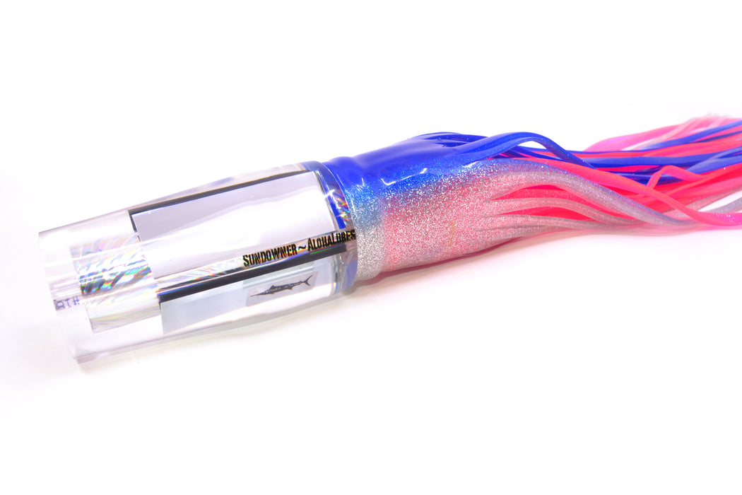 Aloha Lures Mirrored Silver Rainbow Starburst Sundowner 14" 11.5oz Skirted Blue-Silver/Pink