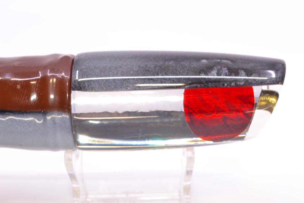 Koya Lures Clear Mirrored Gray Back Small 614 10" 6oz Skirted Root Beer-Petrolero GZE