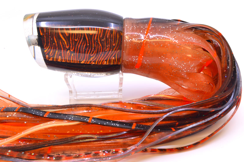 Marlin Magic Orange-Red Lava Black Magic Hibby 14" 11oz Skirted Root Beer-Petrolero