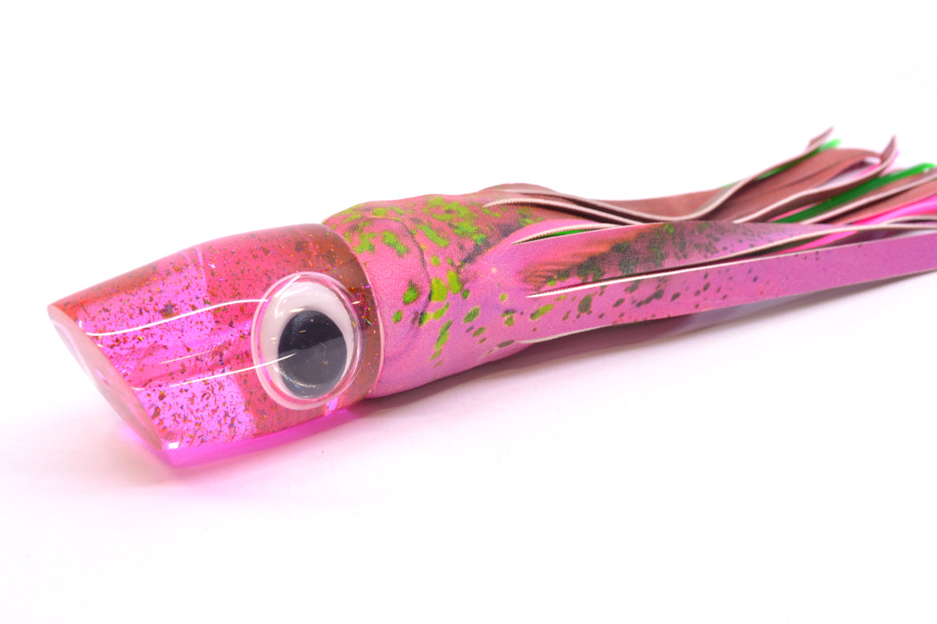 Joe Yee Lures by KEGZ Transparent Pink Rainbow Flake Doll Eyes Apollo 12" 4.6oz ALV Vinyl