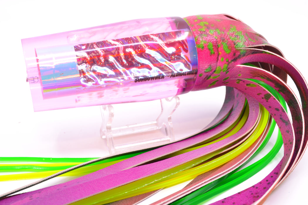 Aloha Lures Pink Rainbow Ice Dichro Sundowner 14" 11.5oz ALV Pink Mahi