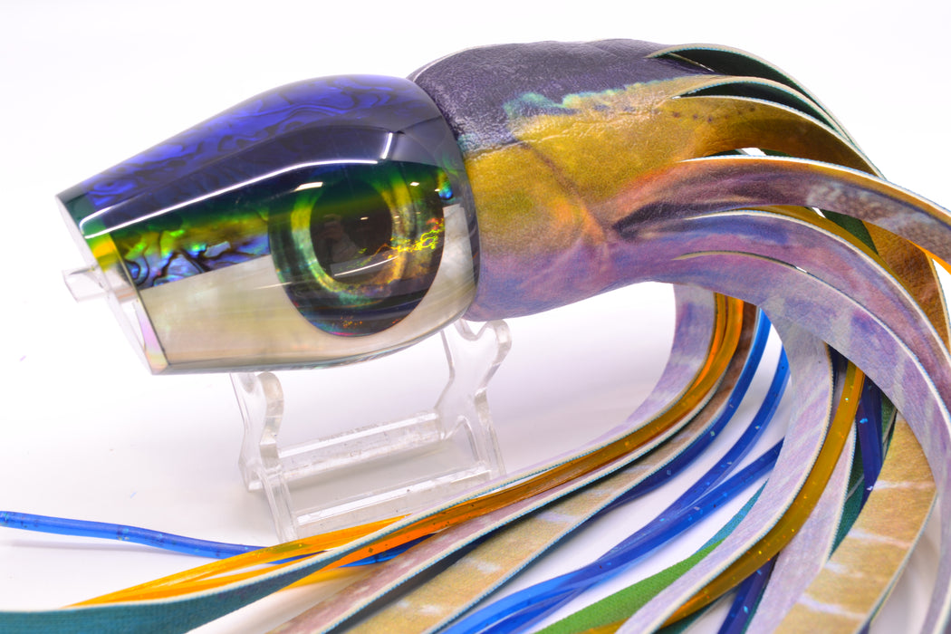 Moyes Lures Yellowfin Paua-MOP Blue-Yellow Back Large Sumo 14" 10.3oz ALV Vinyl Yellowfin GZE