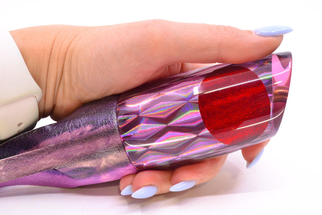 Koya Lures Purple Rainbow Diamond Red Eyes Medium Poi Dog 14" 10oz ALV Vinyl