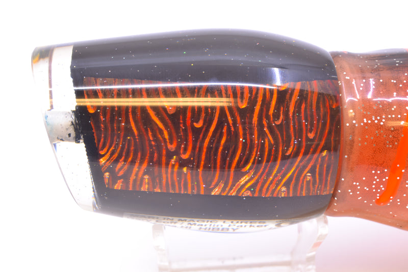 Marlin Magic Orange-Red Lava Black Magic Hibby 14" 11oz Skirted Root Beer-Petrolero