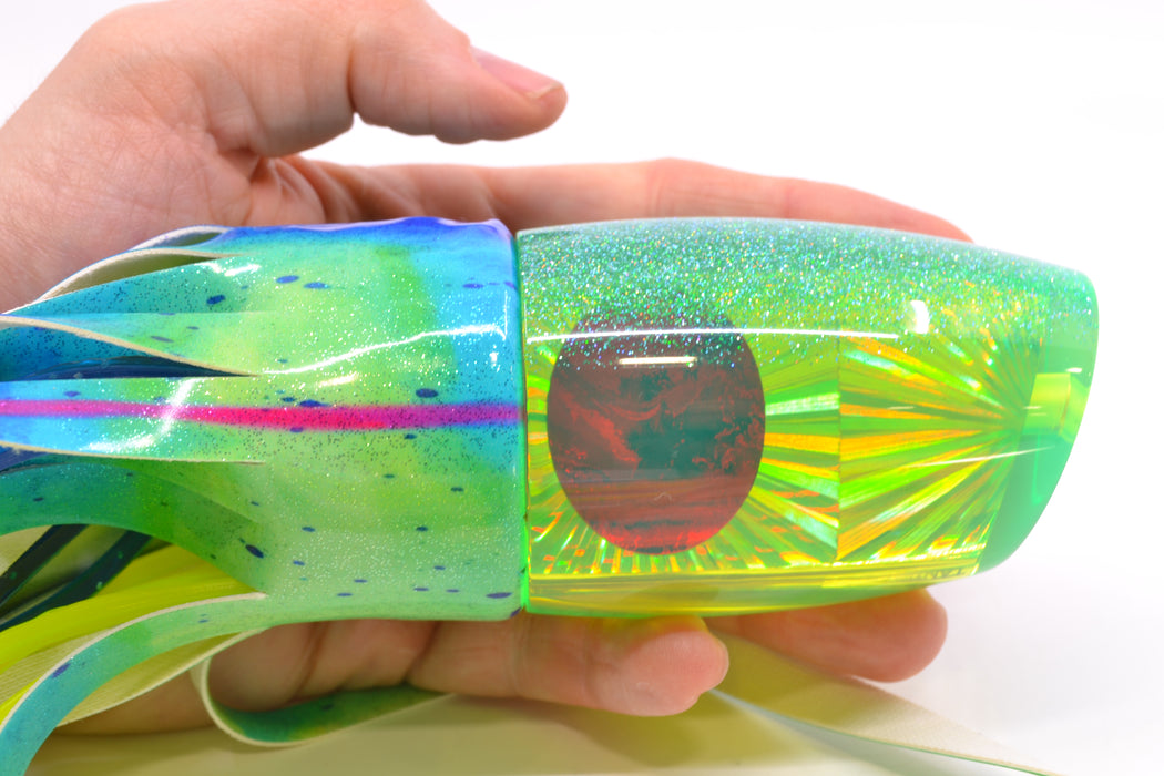 TANTRUM Lures Chartreuse Starburst Ice Blue Back XL Bandit 14" 12.7oz FT Vinyl Mahi GZE