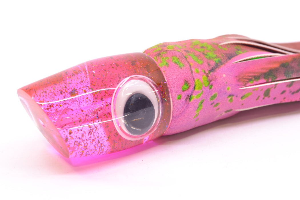 Joe Yee Lures by KEGZ Transparent Pink Rainbow Flake Doll Eyes Apollo 12" 4.6oz ALV Vinyl