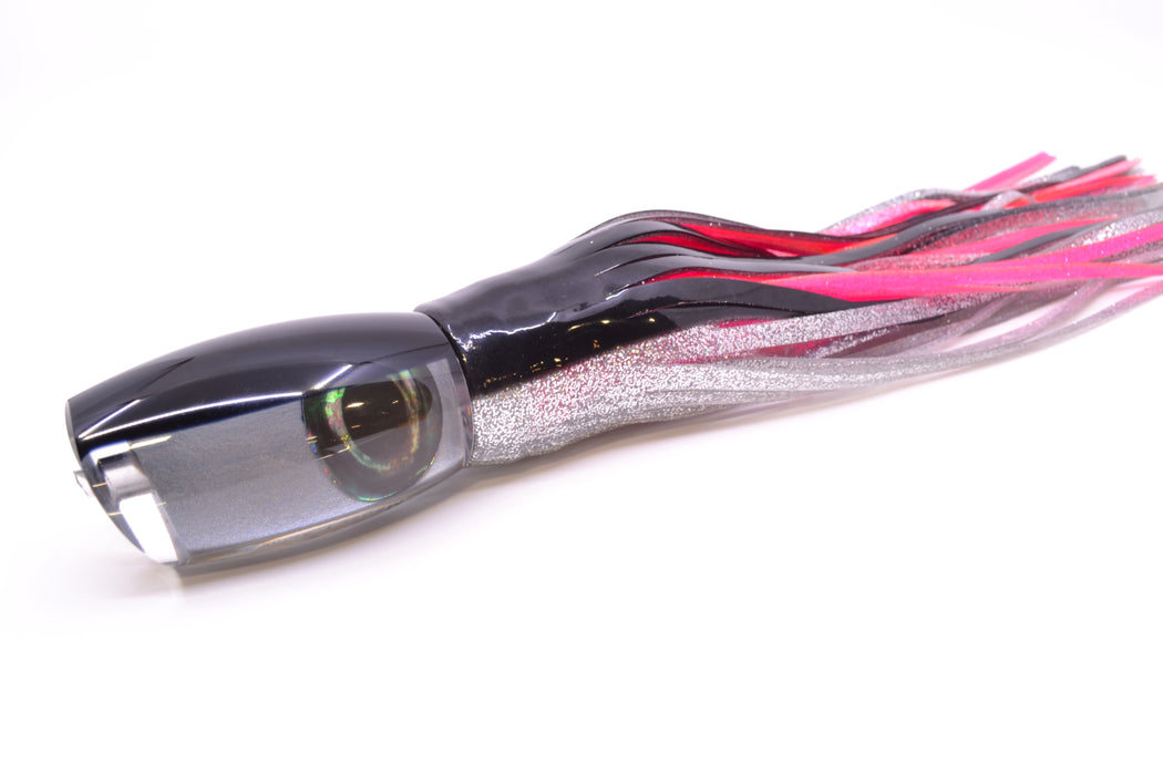 Moyes Lures Silver Pearl Black Back Taxi Eyes Large Argus 14" 10oz Skirted Black-Silver