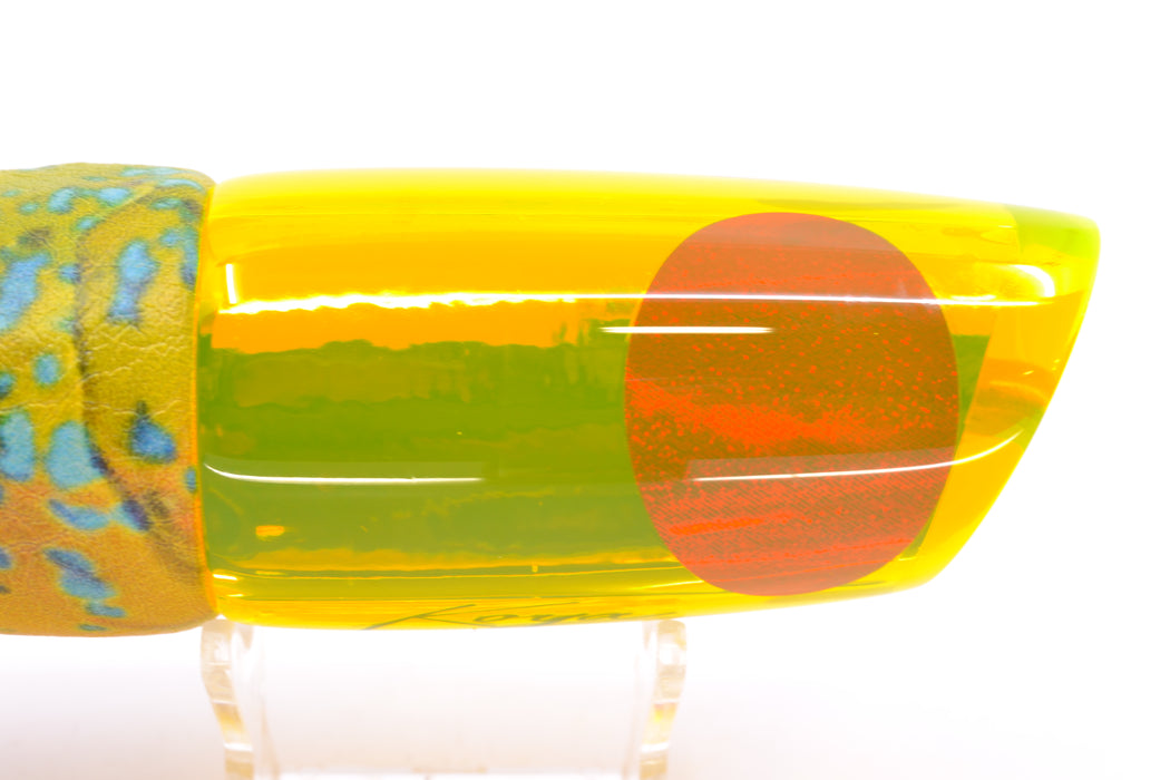 Koya Lures Chartreuse Chrome Red Eyes Medium Poi Dog 14" 10oz ALV Vinyl Mahi