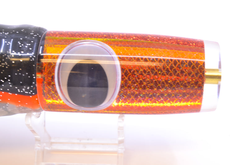Koya Lures Rainbow Scale Orange Pearl Hard Head 12" 9oz Skirted Black-Orange-Clear