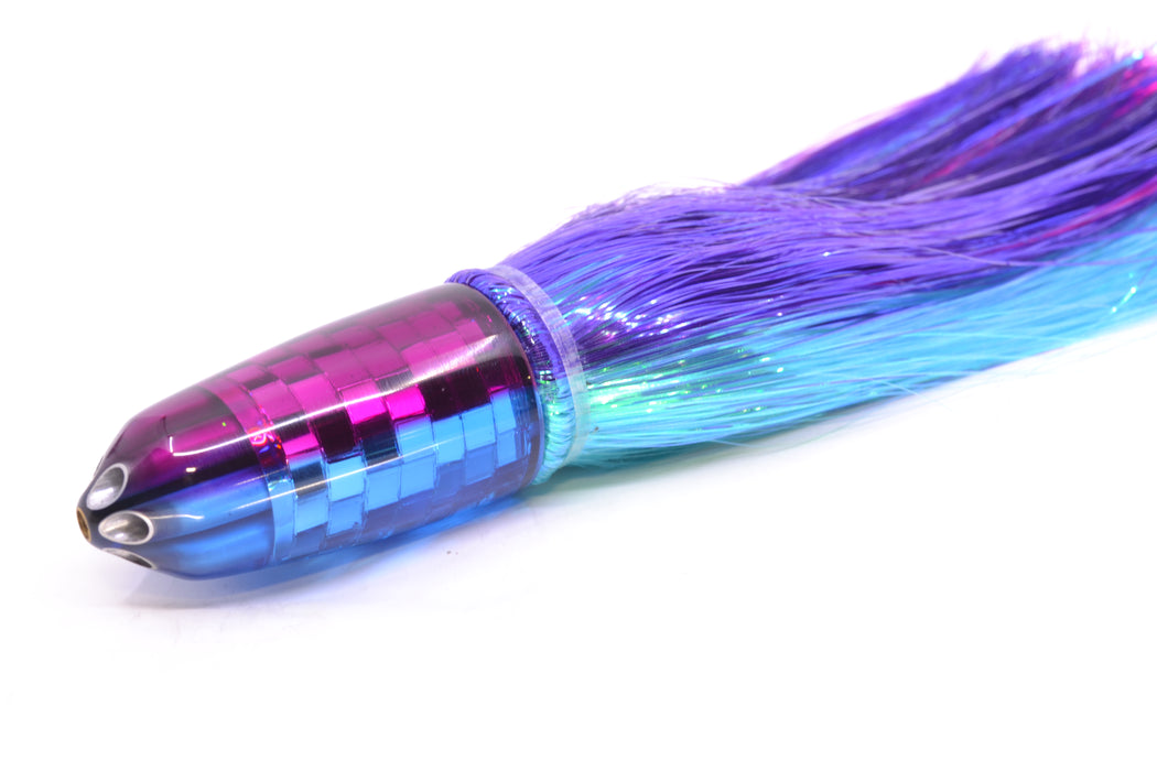 Ali'i Kai Lures Blue Mirrored Fuchsia Back Disco Ball Six Shooter 9" 6oz Strobez Purple-Blue