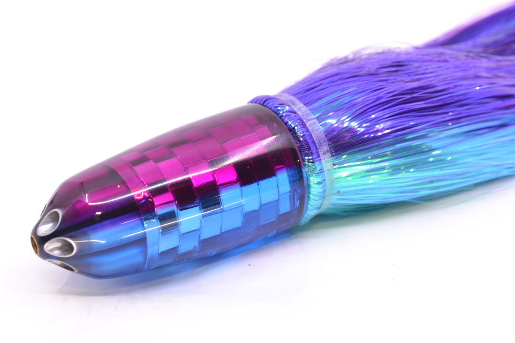 Ali'i Kai Lures Blue Mirrored Fuchsia Back Disco Ball Six Shooter 9" 6oz Strobez Purple-Blue