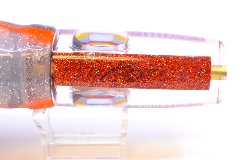 Koya Lures Rainbow Scale Orange Pearl Hard Head 12" 9oz Skirted Black-Orange-Clear