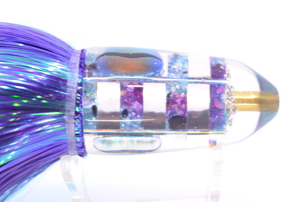 Ganku Lures Silver Striped Blue-Purple S&P Cuttlefish Bullet 10" 7oz Strobez Purple-Ice Blue