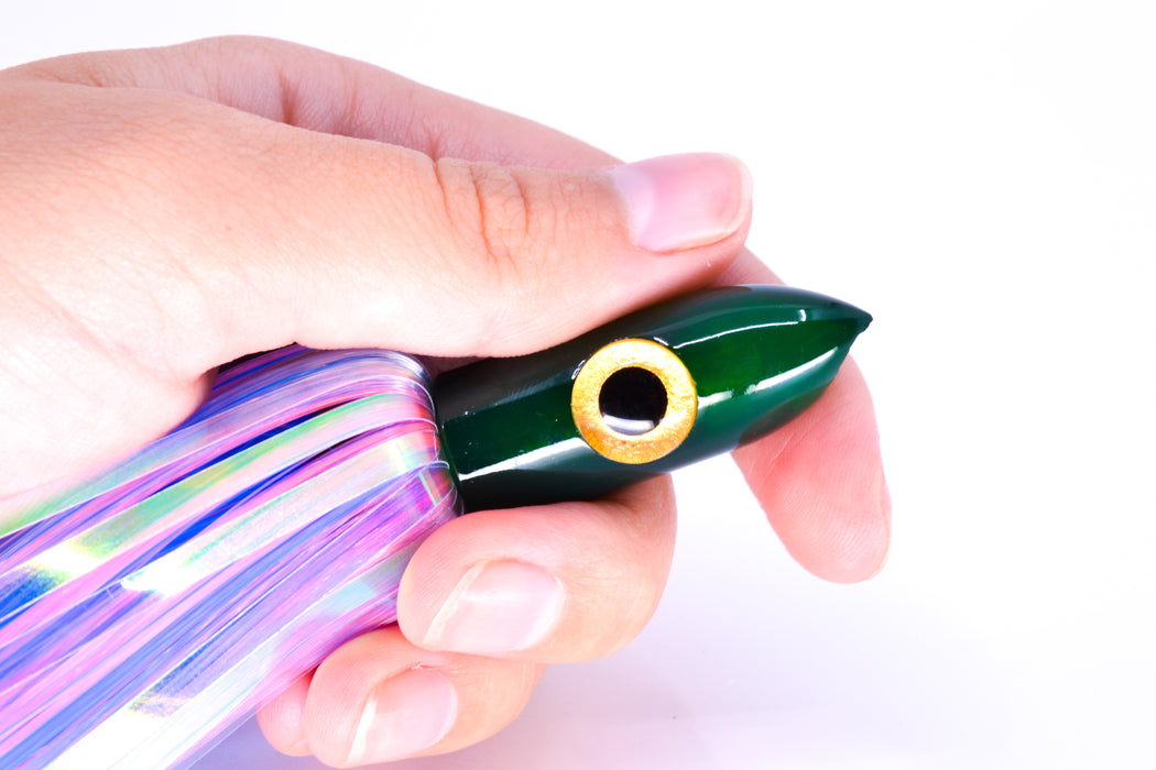 Iland Lures Flasher Series Crystal-Pink-Blue Hair Green Head Jr. Dredge Ilander 6.5" 1oz DJR452F-CY/EPK/EBLMIX