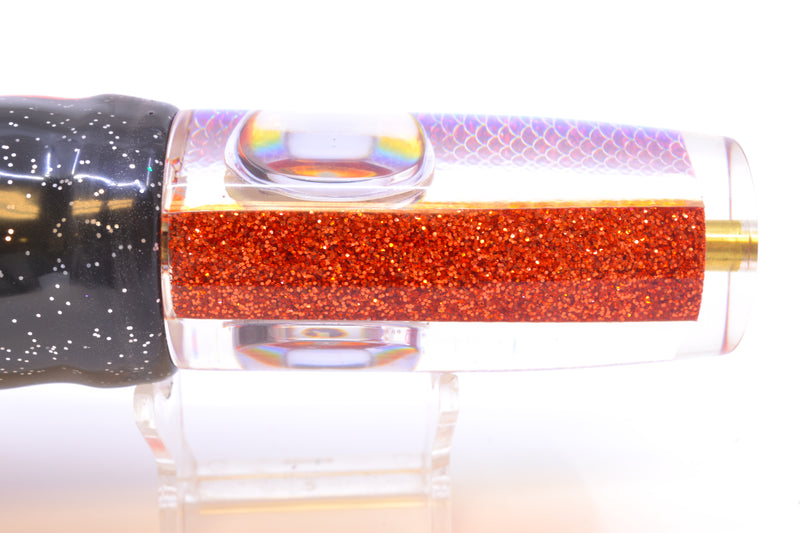 Koya Lures Rainbow Scale Orange Pearl Hard Head 12" 9oz Skirted Black-Orange-Clear