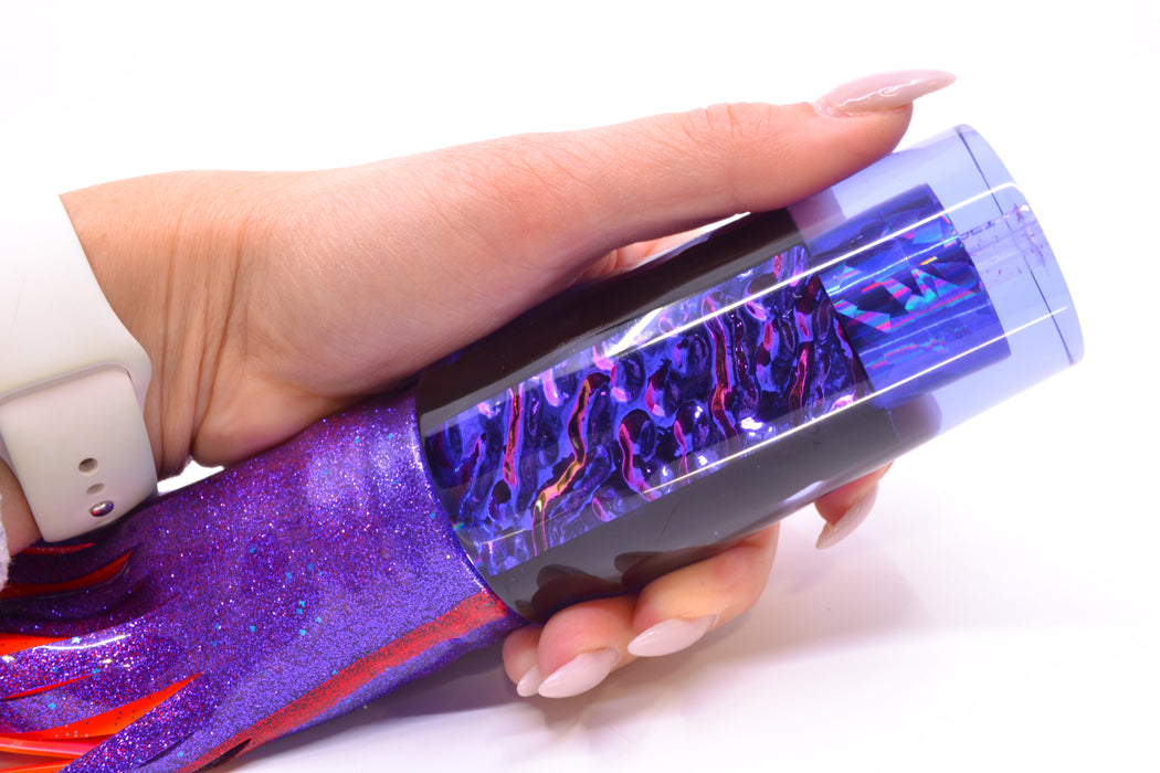 Aloha Lures Purple Rainbow Purple-Pink Dichro Sundowner 14" 11.5oz Skirted Purple