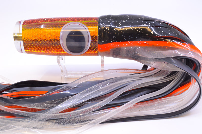 Koya Lures Rainbow Scale Orange Pearl Hard Head 12" 9oz Skirted Black-Orange-Clear
