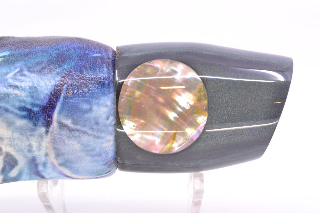 Joe Yee Lures by KEGZ Charcoal Gray Pearl Real Shell Eyes Apollo 12" 5oz ALV Vinyl